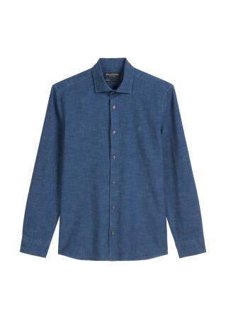 Spread collar, long sleeve, round h
