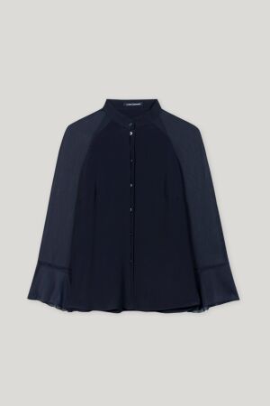 Weite Bluse aus Seiden-Mix