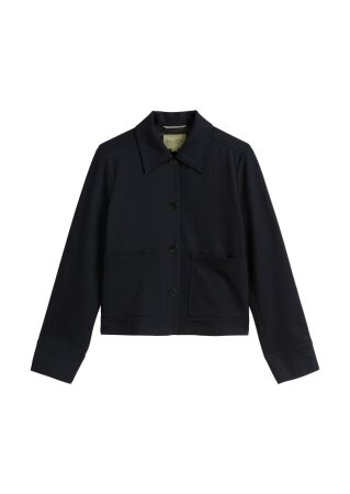 Indoor jacket, collar, patch pocket