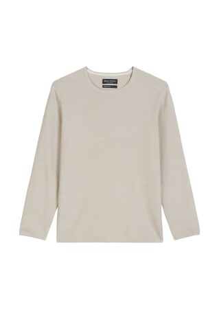 Crewneck, cotton slub, piqué struct