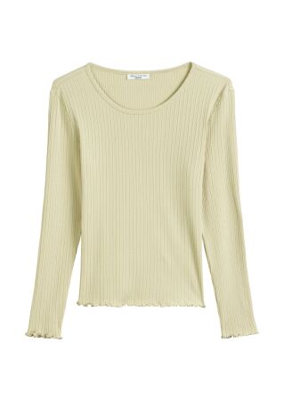 T-Shirt, LSL, Slim Fit, Rib