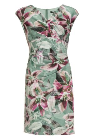 Etui Kleid aus bedrucktem Scuba mit