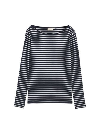 T-shirt striped boatneck