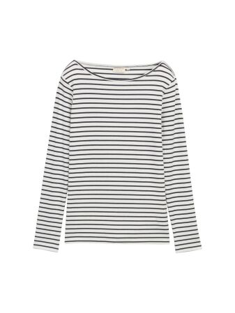 T-shirt striped boatneck