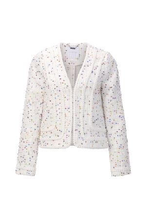 Short Boucle Jacket with Deco Tapes