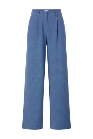 Blue Melange Pleated Pants
