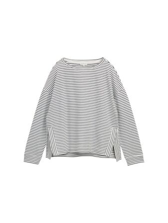 Sweatshirt striped boatneck