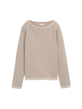 knit pullover with bubble stru