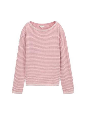 knit pullover with bubble stru