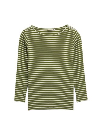 T-shirt striped boatneck
