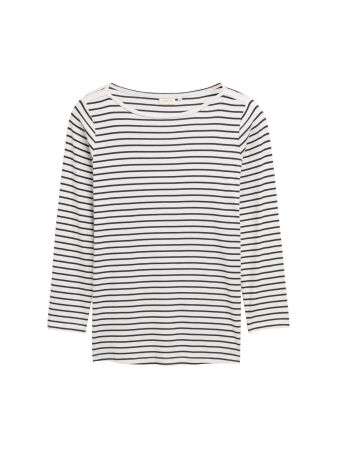 T-shirt striped boatneck