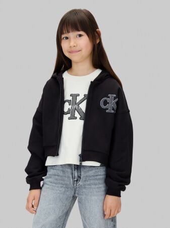 CK LOGO TERRY ZIP THROUGH