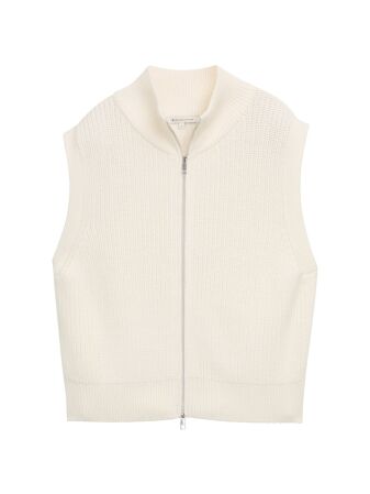 knit vest with zip