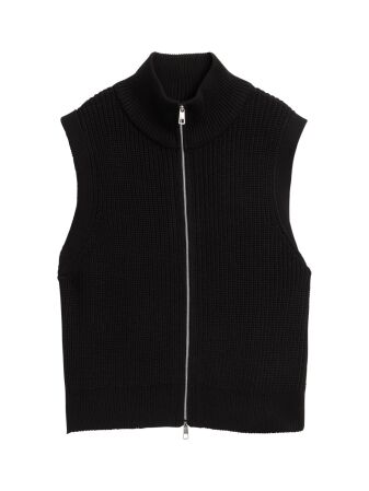 knit vest with zip