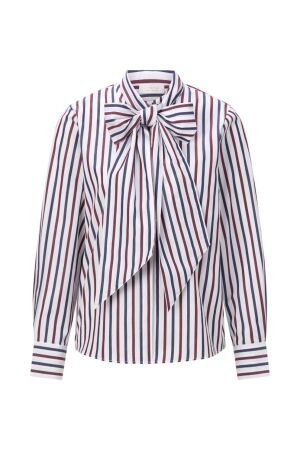 Striped Blouse with Bow