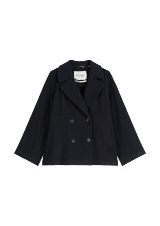 Cape jacket, velour wool, double br