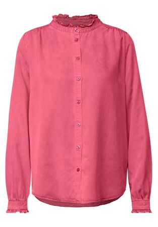 Washed tunic blouse w frill de