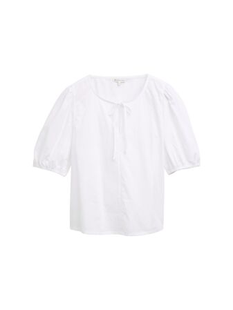 poplin blouse with bow detail