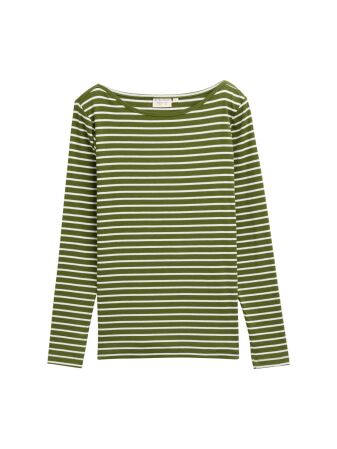 T-shirt striped boatneck