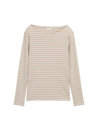 T-shirt striped boatneck