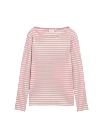 T-shirt striped boatneck