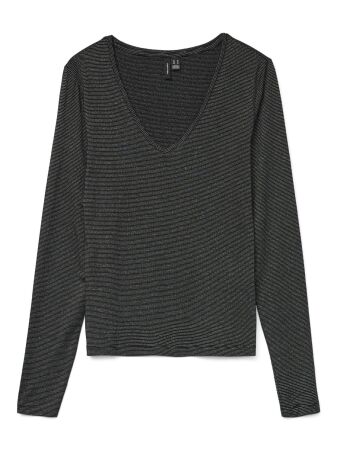 VMLAVA GLITTER LS V-NECK TOP STRIPE