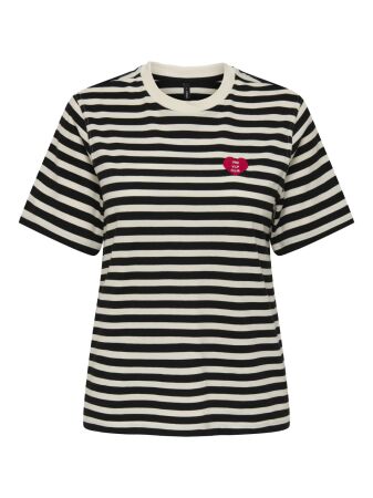 ONLLIVINA S/S O-NECK STRIPE TOP BOX