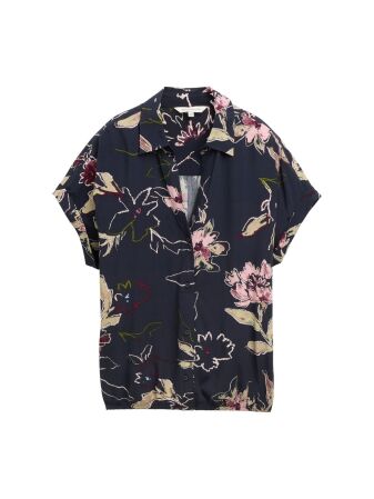 blouse printed shortsleeve