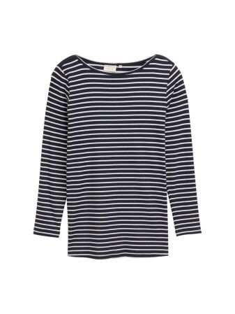 T-shirt striped boatneck