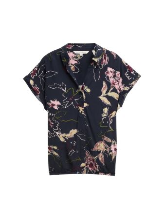 blouse printed shortsleeve