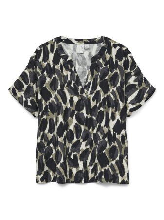 VMFANINI S/S V-NECK TOP WVN BTQ GA