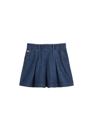 Denim Skirts, A-Shape, Mini, Pleate