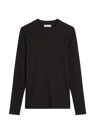 T-Shirt, LSL, Crewneck, Rib, Slim F