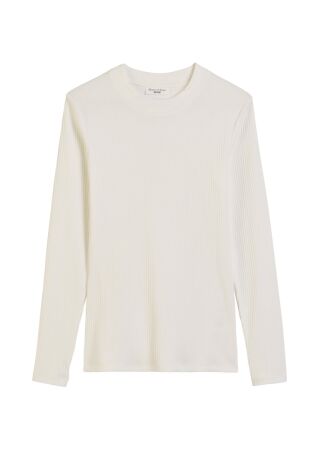 T-Shirt, LSL, Crewneck, Rib, Slim F