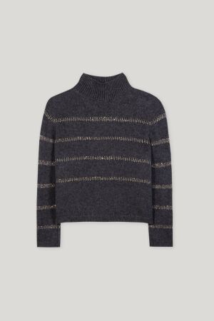 Streifen-Pulli aus Alpaka-Mix