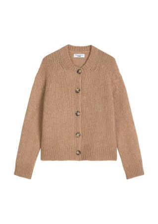 Knit Cardigan, Long Sleeve, Crew Ne
