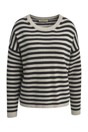 STRIPED ROUND NECK PULLOVER