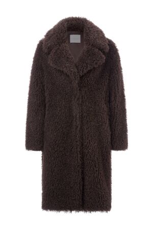 Long Curly Faux Fur Coat