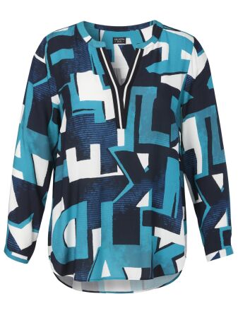 Bluse V-Ausschnitt 1/1 Arm Druck