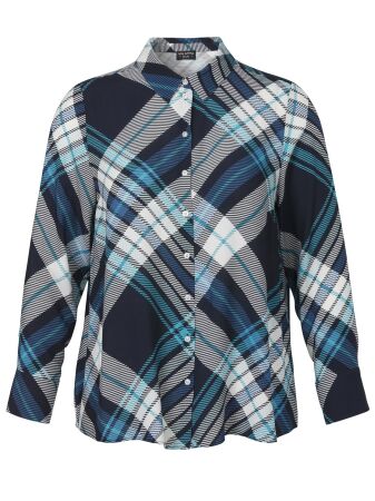 Bluse Hemdkragen 1/1 Arm Druck