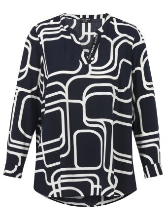 Bluse V-Ausschnitt 1/1 Arm Druck