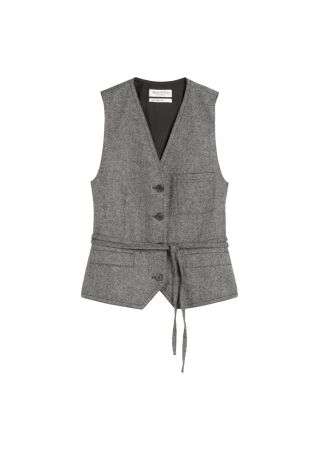 Vest, tailored style and fit, butto