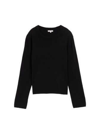knit pullover with crew-neck