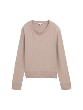 knit pullover with crew-neck